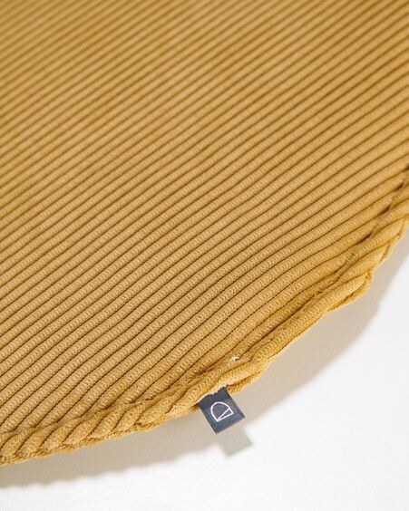 Cojín para silla redondo Sora pana mostaza Ø 35 cm