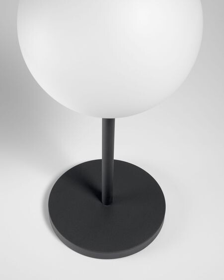 Lámpara de mesa de exterior Dinesh de acero negro