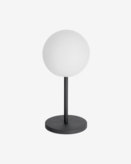 Lámpara de mesa de exterior Dinesh de acero negro