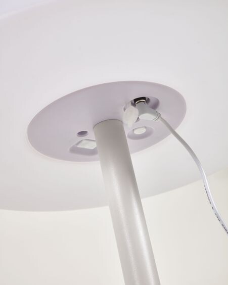 Lámpara de pie de exterior Amaray de acero con acabado blanco