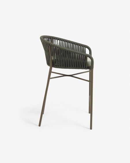 Taburete Yanet de cuerda verde y acero galvanizado altura 65 cm
