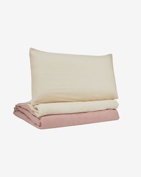 Set Giorgii funda nórdica, bajera y funda almohada 100% algodón GOTS 70 x 140 cm