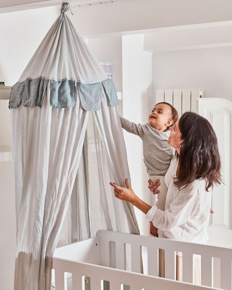 Dosel infantil Carelene 100% algodón azul
