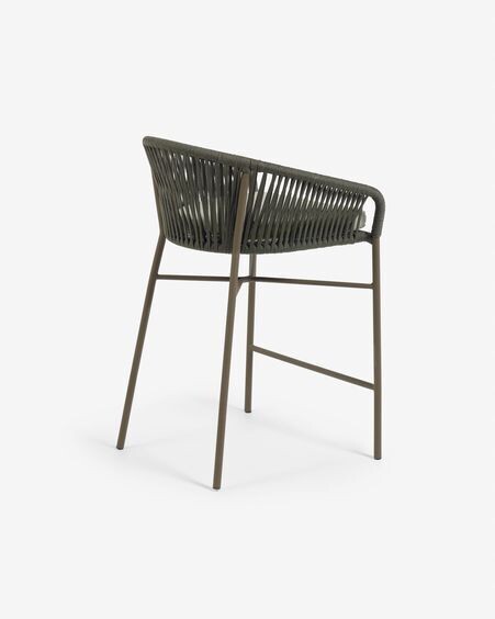Taburete Yanet de cuerda verde y acero galvanizado altura 65 cm
