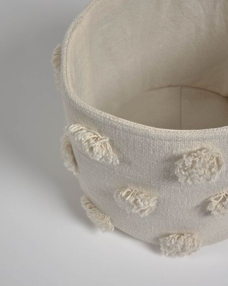 Cesta pequeña Khrista 100% algodón orgánico (GOTS) beige