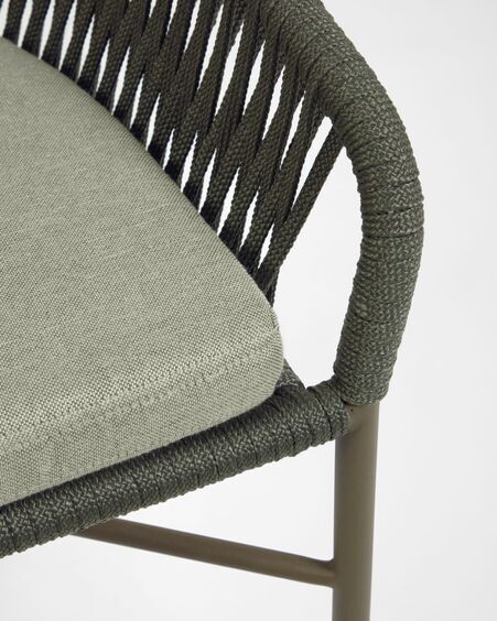 Taburete Yanet de cuerda verde y acero galvanizado altura 65 cm