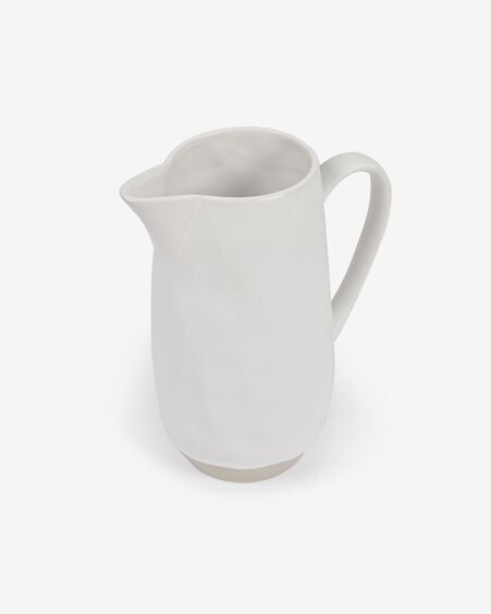 Jarra Ryba de cerámica blanco y marrón