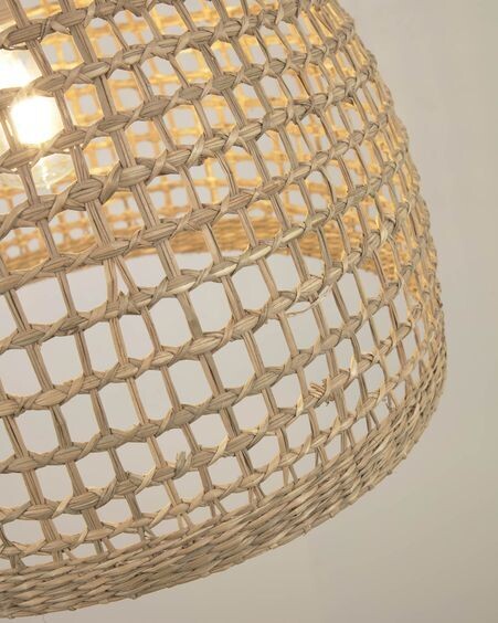 Pantalla lámpara de techo Cynara 100% fibras naturales con acabado natural Ø 49 cm