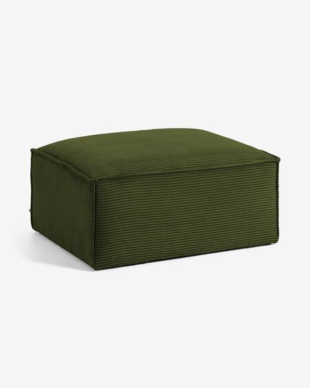 Reposapiés Blok de pana gruesa verde 90 x 70 cm