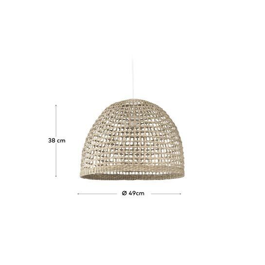 Pantalla lámpara de techo Cynara 100% fibras naturales con acabado natural Ø 49 cm