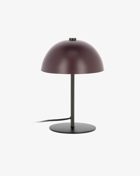 Lámpara de mesa Aleyla de metal con acabado granate