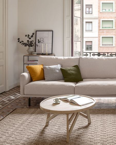 Mesa de centro Tenda madera maciza de mindi Ø 81 cm