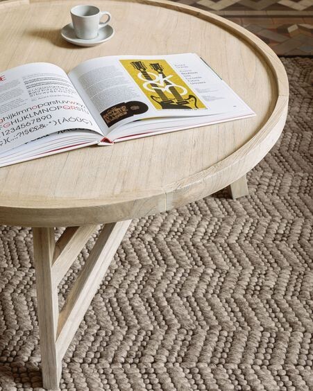 Mesa de centro Tenda madera maciza de mindi Ø 81 cm