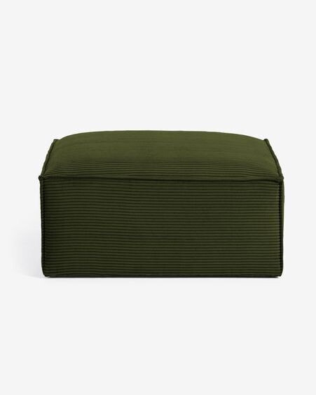 Reposapiés Blok de pana gruesa verde 90 x 70 cm