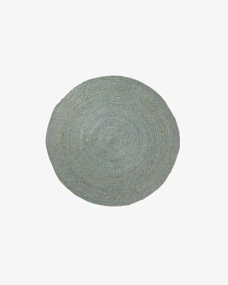 Alfombra redonda Doc 100% yute turquesa Ø 100 cm