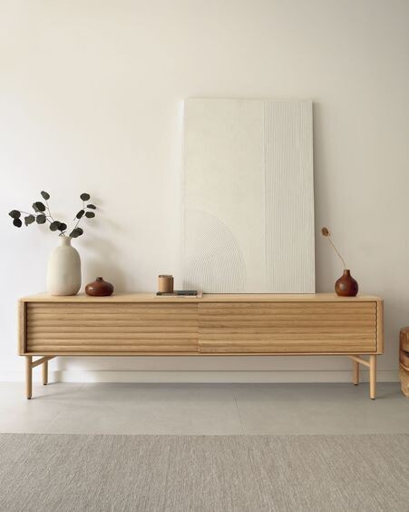 Lienzo Adelta rayas blanco 80 x 110 cm