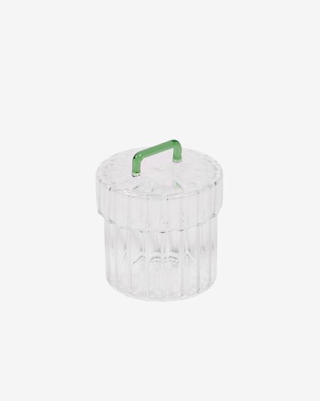Bote Gretel vidrio transparente y verde