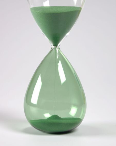 Reloj de arena Breshna cristal verde 25 cm