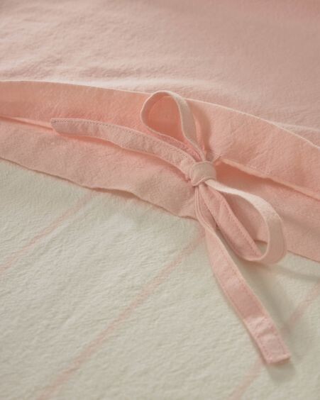Set Gaitana fundas nórdica, almohada y bajera 100% algodón GOTS rosa cama 70 cm