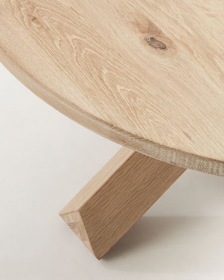 Mesa de centro Lotus Ø 65 cm madera maciza de roble