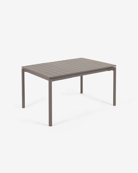 Mesa extensible de exterior Zaltana de aluminio con acabado marrón mate 140 (200) x 90 cm