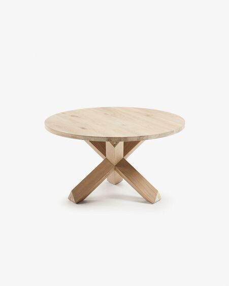 Mesa de centro Lotus Ø 65 cm madera maciza de roble