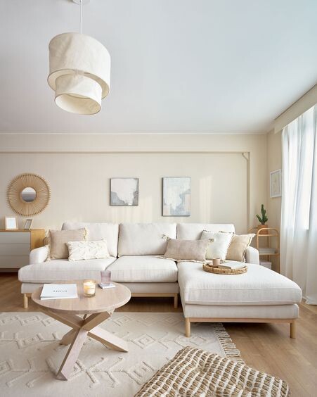 Mesa de centro Lotus Ø 65 cm madera maciza de roble