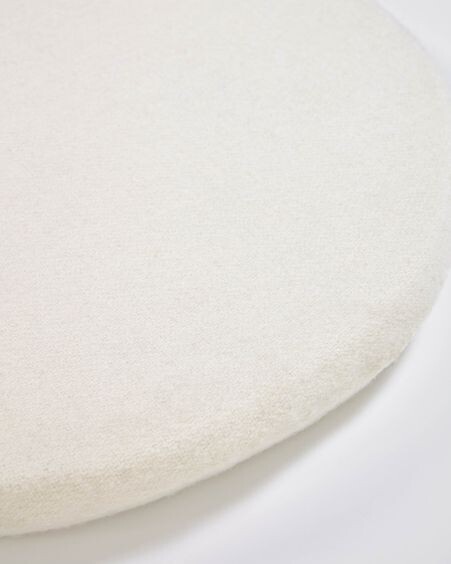 Cojín para silla redondo Biasina 100% lana blanco Ø 35 cm