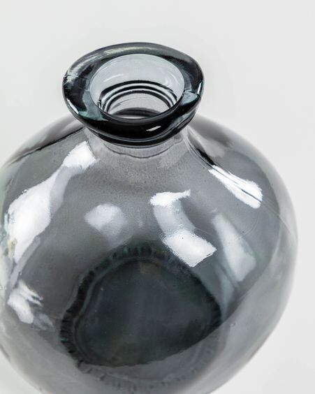 Jarrón Brenna pequeño de vidrio azul 100% reciclado