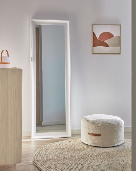 Puf Adara borreguito blanco Ø 50 cm