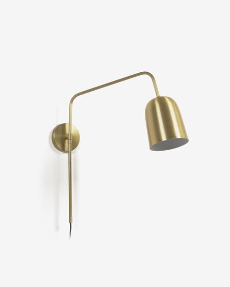 Aplique de pared Audrie de metal con acabado latón