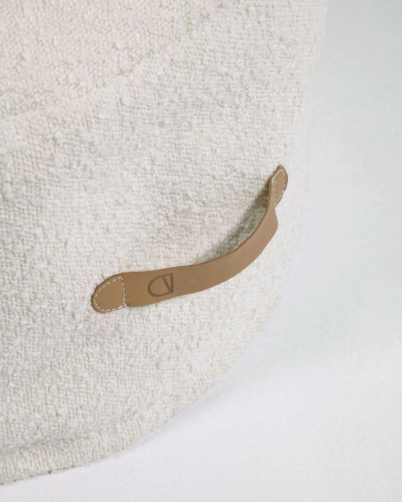 Puf Adara borreguito blanco Ø 50 cm