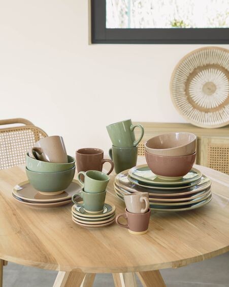 Plato plano Tilia de cerámica beige