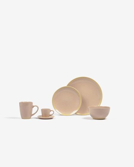 Plato plano Tilia de cerámica beige