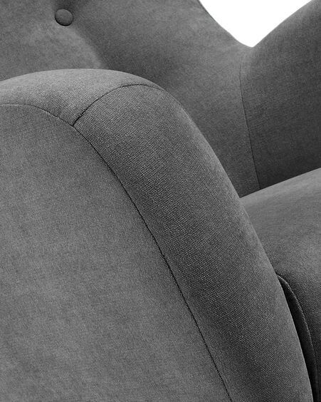 Butaca Patio gris oscuro y patas de madera maciza de caucho natural
