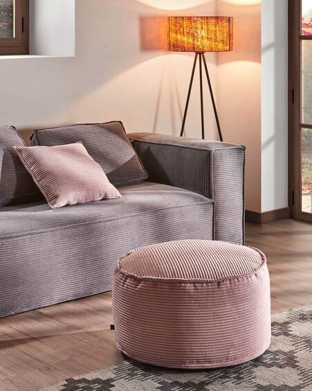 Sofá Blok 4 plazas chaise longue izquierdo pana gruesa gris 330 cm