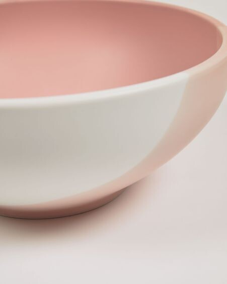 Bol grande Sayuri de porcelana rosa y blanco