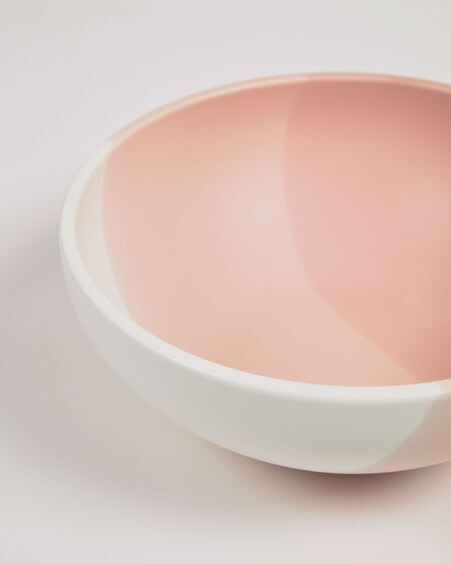 Bol grande Sayuri de porcelana rosa y blanco