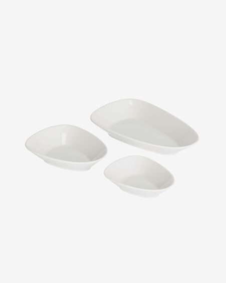 Set Pierina de 3 boles de porcelana blanco