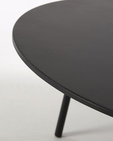 Mesa de centro Mathis fibra de cemento con patas de acero acabado negro Ø 70 cm