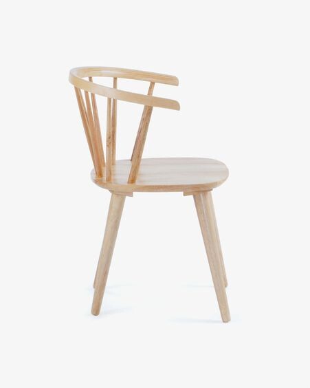Silla Trise DM y madera maciza de caucho lacado natural