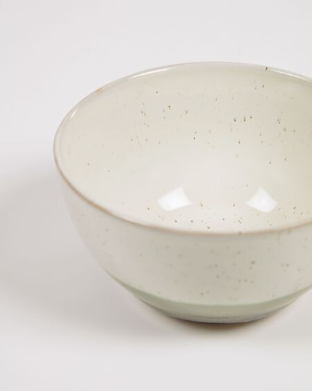 Bol pequeño Elida de cerámica beige y verde