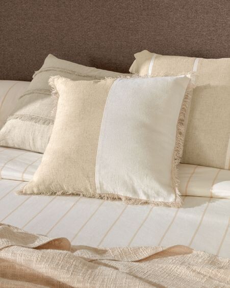 Funda de cojín Silene 45 x 45 cm marrón y beige