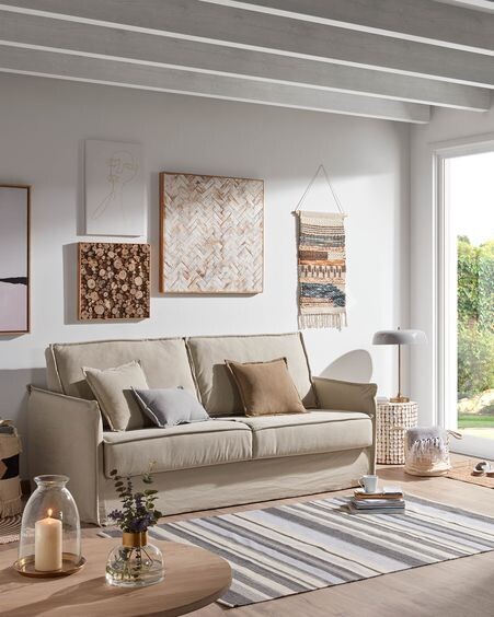 Sofá cama Samsa 2 plazas visco beige 160 cm
