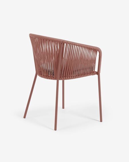 Silla Yanet de cuerda terracota y patas de acero galvanizado