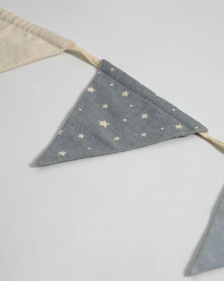 Guirnalda con banderines Zalia 100% algodón orgánico (GOTS) gris