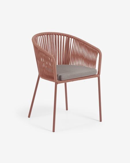 Silla Yanet de cuerda terracota y patas de acero galvanizado