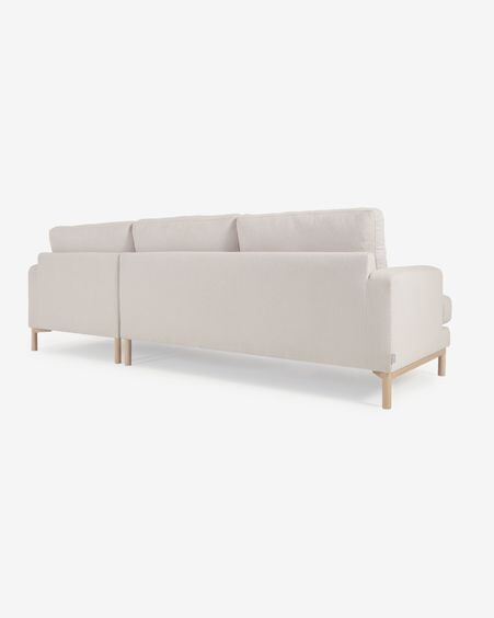 Sofá Mihaela 3 plazas con chaise longue derecho de borrego blanco 264 cm