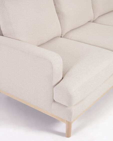 Sofá Mihaela 3 plazas con chaise longue derecho de borrego blanco 264 cm