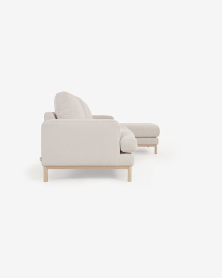 Sofá Mihaela 3 plazas con chaise longue derecho de borrego blanco 264 cm